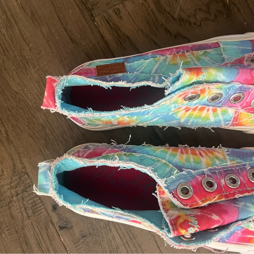Girls’ Tie-Dye Slip-On Canvas Sneakers - Rainbow - Picture 7 of 9